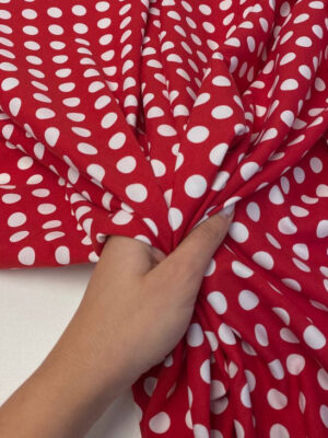 Тканина штапель штапель з білими горшками розміром 1*1см