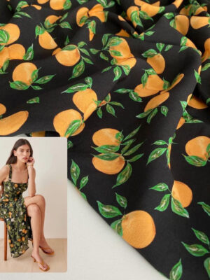 Штапель Італія з апельсинками на чорному фоні