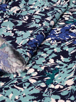 Штапель Італія з акварельною абстракцією тіффані і білий на темно-синьому фоні