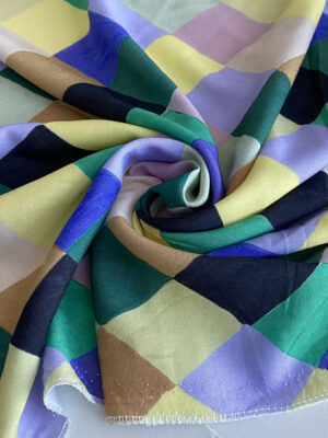 Штапель в різнокольорові ромби (зелені, фіолетові, чорні, бежеві, лимонні, лавандові)