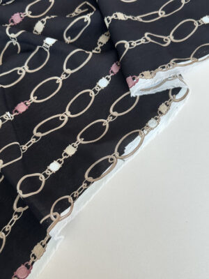 Крепдешин натуральний Італія чорного кольору з ланцюжками