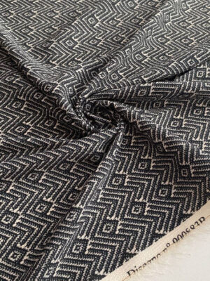 Шифон креп з сіро-чорною не крупною графікою