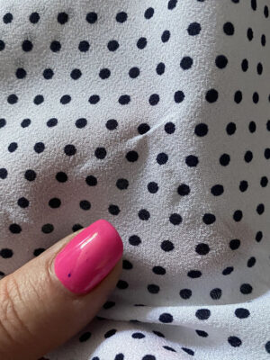 Креп шифон чорний з мілкими чорними горошками