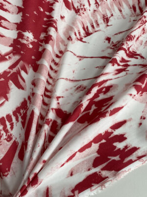 Штапель бордово-рожева абстракція Віяло на білому