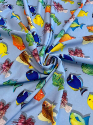 Суперсофт з різнокольоровими рибками на блакитному фоні