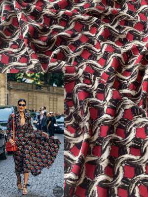 Суперсофт рожево-чорна абстракція по типу ланцюжків на чорному фоні