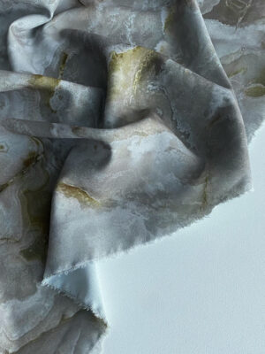 Суперсофт з акварельним муаровим дизайном в сіро-оливкових барвах