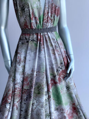 Суперсофт з акварельним муаровим дизайном в бордово-коричневато-оливкових кольорах