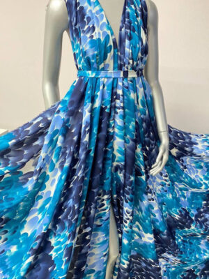 Суперсофт з абстракційним бірюзово-синім дизайном на світлому фоні