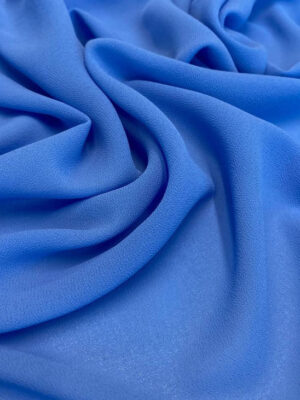 Креповий стрейч шифон насиченого блакитного кольору