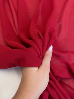 Креповий стрейч шифон насиченого кольору марсала