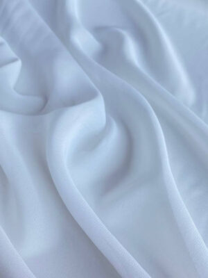 Шифон гладкий стрейчовий білого кольору