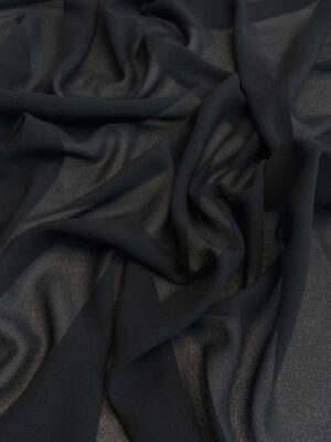 Чорний креп шифон стрейчовий, мало прозорий