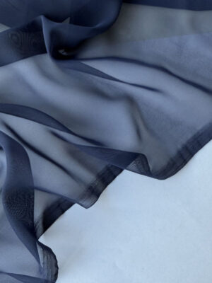 Темно-синій газовий прозорий шифон