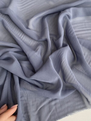 Шифон прозорий димчасто-сірого кольору