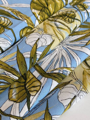 Льон блакитний з лелено-оливковим пальмовим листям