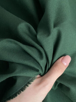 Льон стрейч темно-зеленого кольору