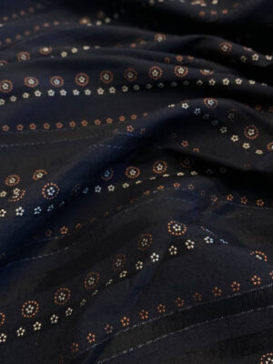 Темно-коричневий котон з вишитими світлими  мережками