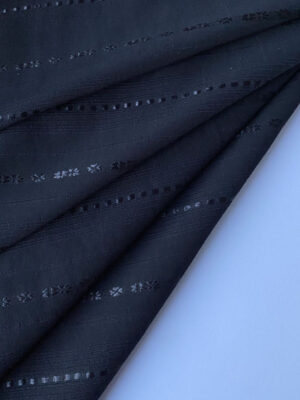 Чорний котон стрейч з вишитими чорними мережками