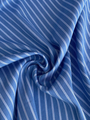 Лайт денім з вертикальною двойною смужкою блакитна 1см і біла 2мм