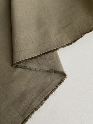 Котон-поплін кольору світлий хакі з сірим відтінком